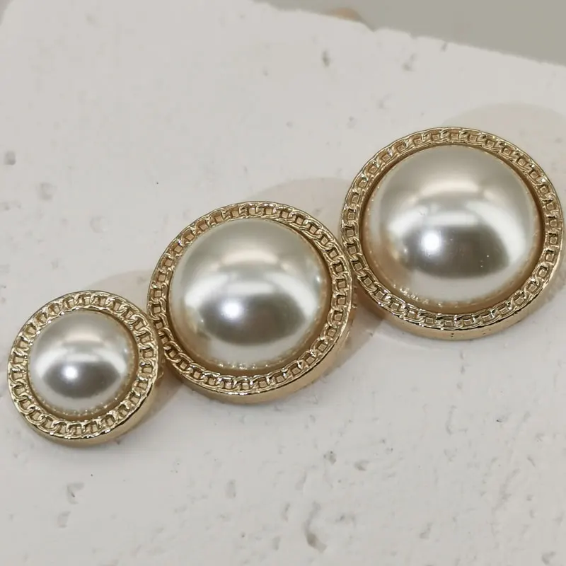 Perle Metall knöpfe für Kleidung Damen kleid Hemd Mantel Näh knopf Handwerk hand gefertigte DIY Verschlüsse Zubehör dekorativ – Detail 3