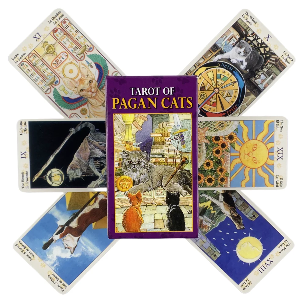 78 Cards Deck Tarot Of Pagan Cats Full English Family Party Board Game Oracle Cards Astrology Divination Fate Card Drop Shipping