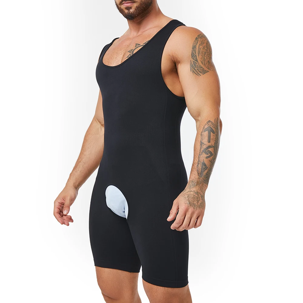 Seamless Men\'s Shapewear Full Body Shaper Bodysuit LTY01