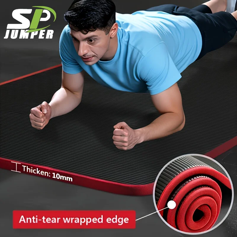 10mm Extra Thick Non-Slip Yoga Mat with Carry Bag, High-Density Exercise Pad for Pilates, Home Gym & Stretching