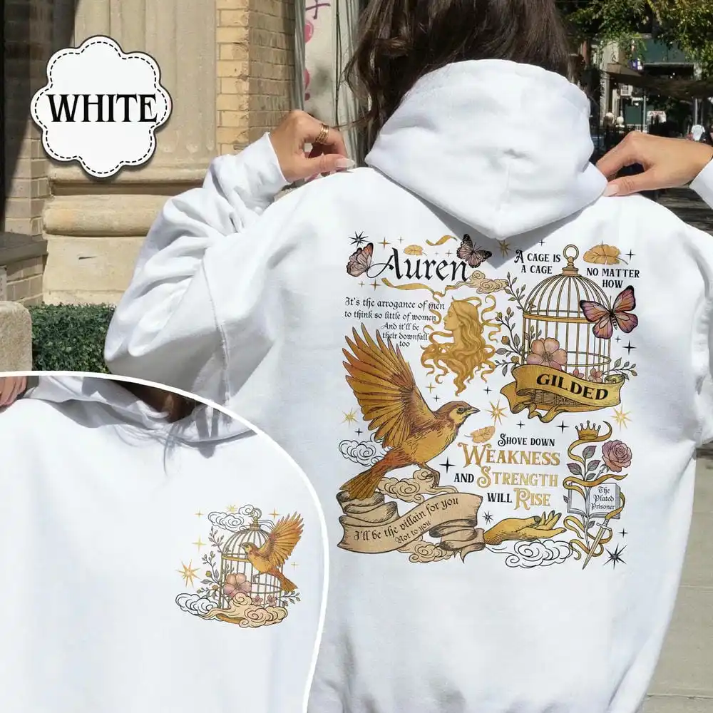 Überzogenes Prisoner Book Sweatshirt Auren & Slade Gild Cage Pullover Damen Vintage Langarm Rundhals-Fleece-Sweatshirt Lässig