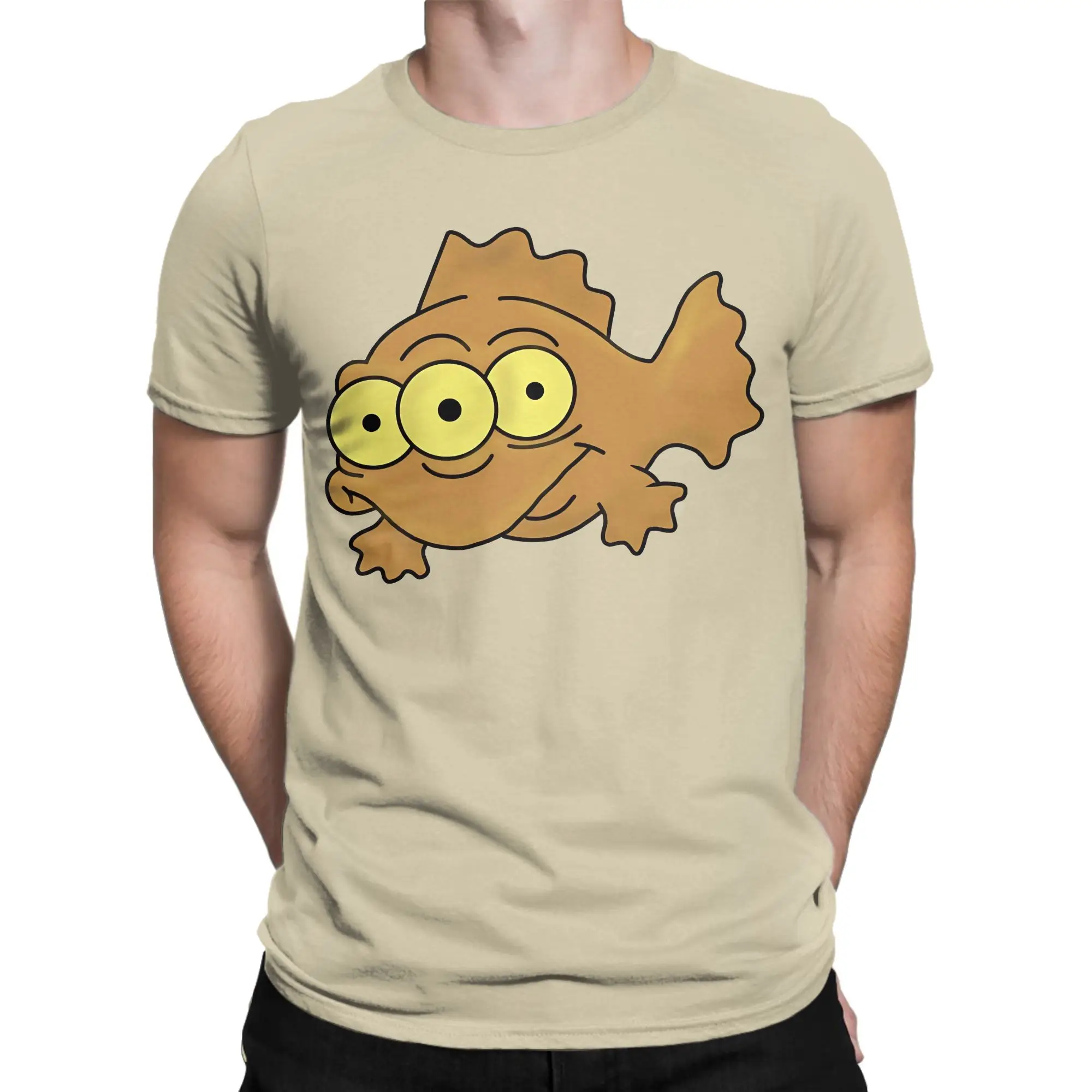 Blinky Fisch  Men T Shirt S-Simpsons  Funny Tee Shirt Short Sleeve Crew Neck T-Shirts Cotton Summer Tops