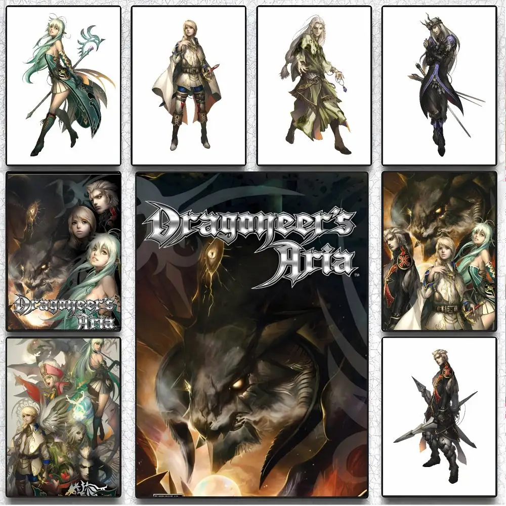 Fantasy Game D-Dragoneers Aria Poster Artistic Instant Peel-Off Wall Decor Atmosphere Setter for Bedside & Shared Room