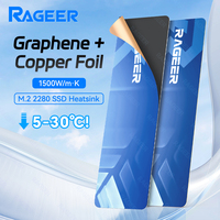 RAGEER M.2 2280 SSD Heatsink: Graphene + Copper with Thermal Pad for High-Performance NVMe/SATA Cooling. Easy Install 2 / 5-Pack