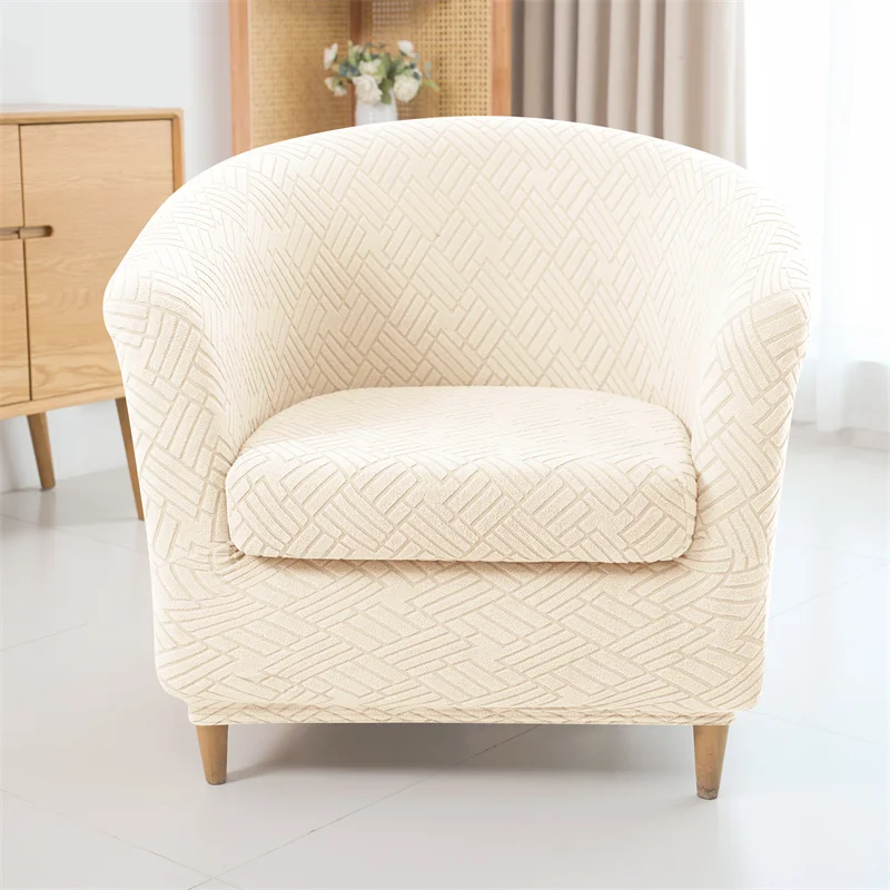 2pcs/set Jacquard Club Tub Chair Cover with Cushion Cover Elastic Armchair Slipcover Non Slip Couch Cover Furniture Protector image 3