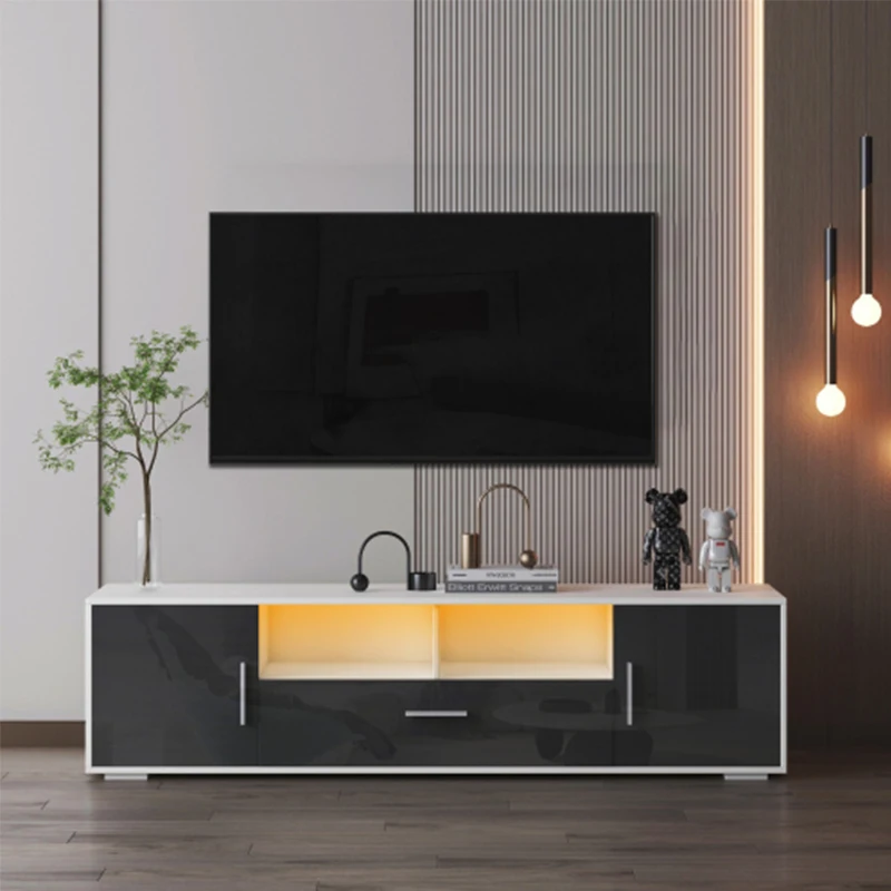 FashionTV stand,TV Cabinet,entertainment center TV station,TV console,console with LED light belt,white+dark gray