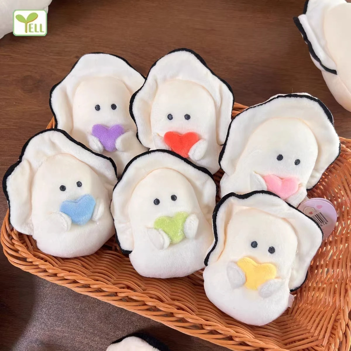 

Мягкие игрушки Yell, 12 см, милые, с круглыми глазами, в виде устрицы, мягкая кукла, подарки, Мугюнуй, держащий разноцветные сердца, талисман-подвеска Namagaki's Daily BC