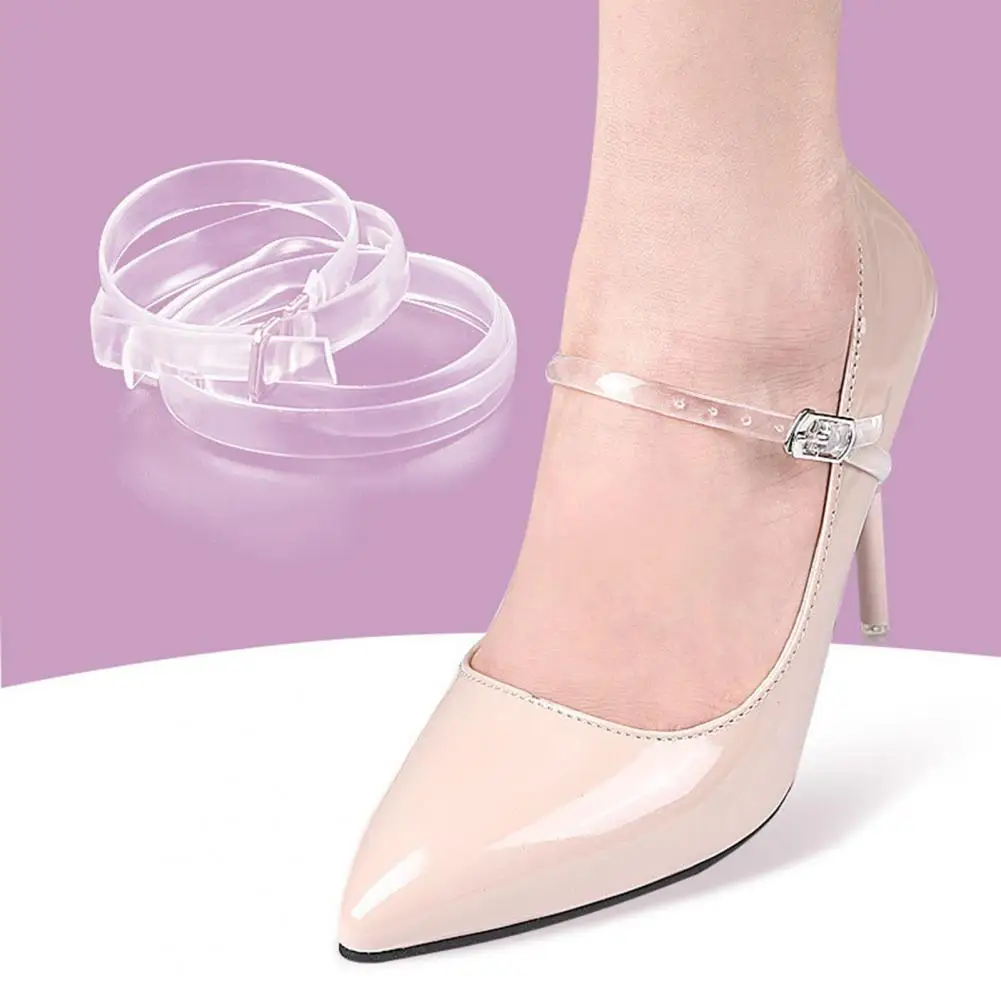 1 Pair Transparent Shoelaces High Heel Strap Adjustable Buckle Invisible Anti-Skid Women High Heels Shoes Bands Bundle Shoelaces