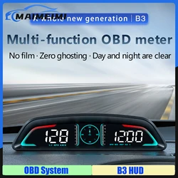 2025 B3 Head Up Display OBD2 Smart Car HUD Digital Speedometer Security Alarm RPM Water Temperature Tachometer Clock Voltage
