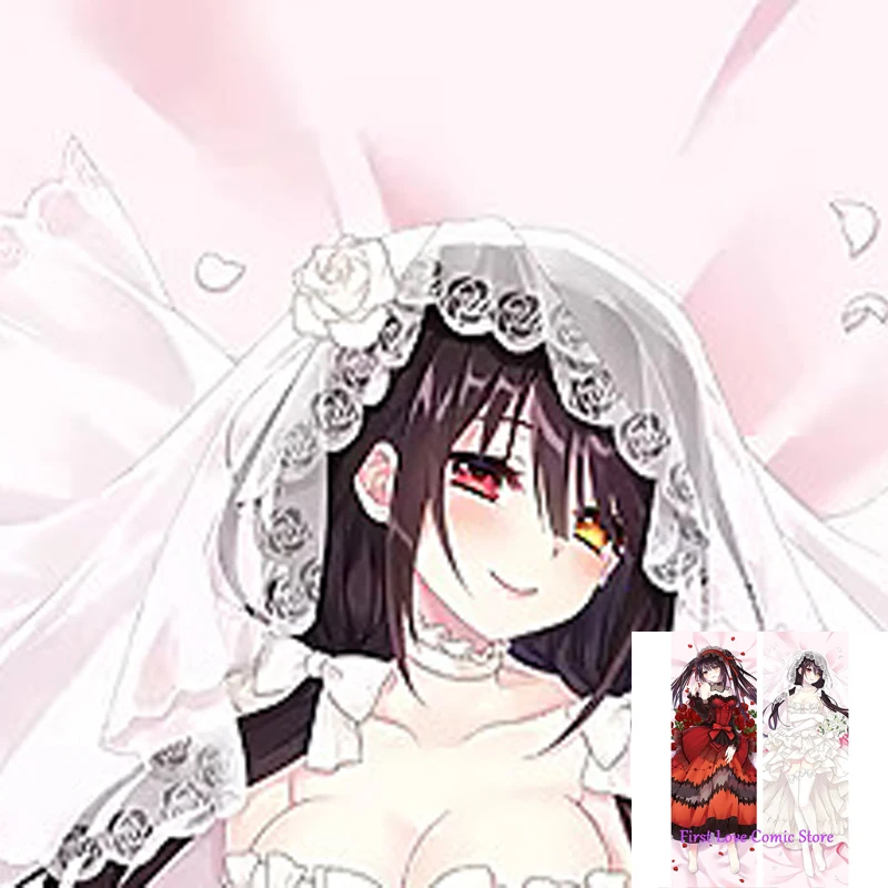 

Anime Decorating Pillow Tokisaki Bride Dakimakura 2-Side Print Pillowcase Hugging Body Cushion Cover Otaku Waifu