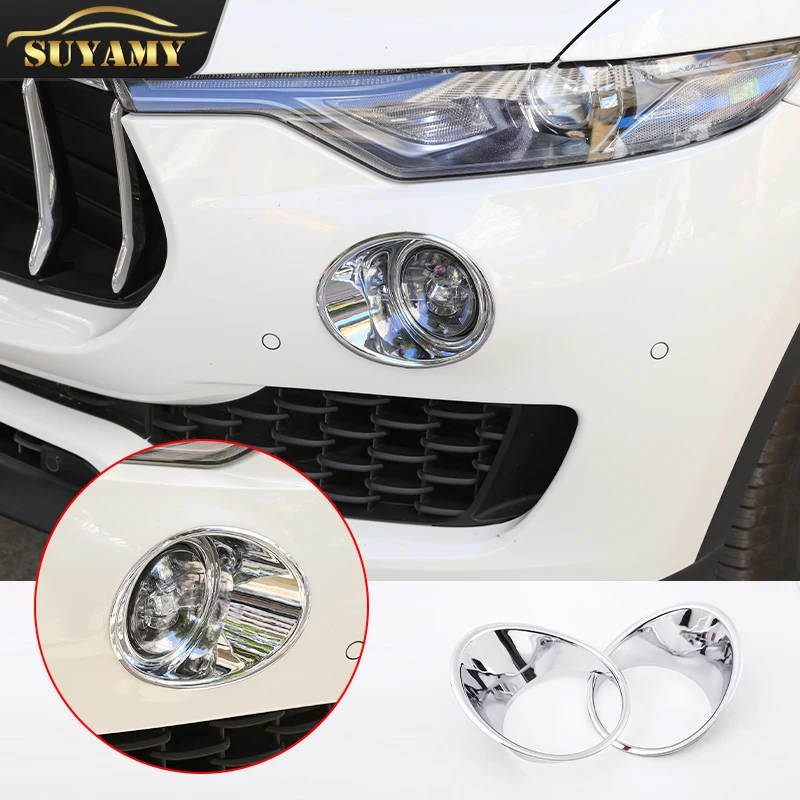 

Car Styling Front Fog Lamp Cover Decoration For Maserati Levante 2016 2017 Auto Exterior Accessories ABS Chrome