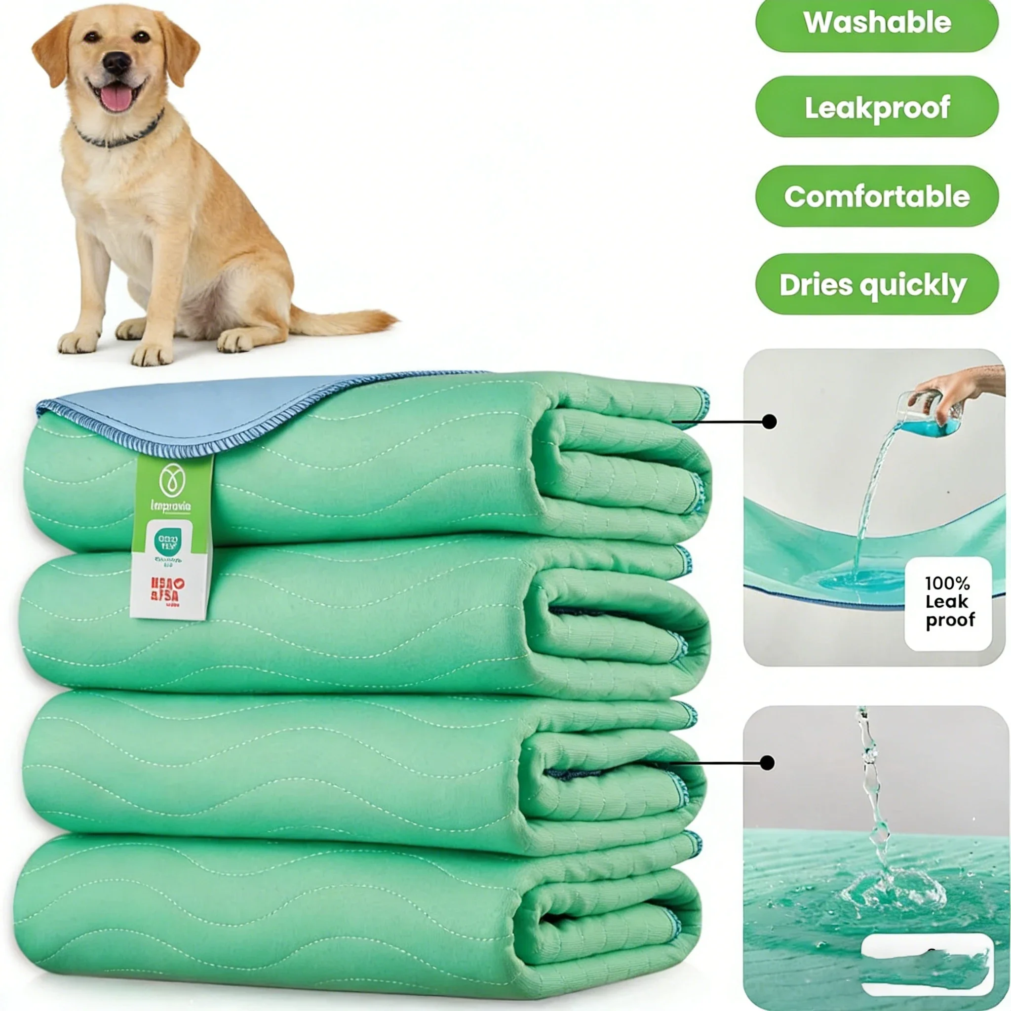 1-5Pcs PeePadsfor Pet Extra Heavy Absorbency Washable Under Pads Quick Drying Nursing Pads Incontinence BedPads ReusableWashable