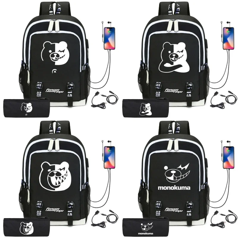 

Danganronpa Anime Backpack Monokuma Peripheral Printing Schoolbag Pen Case Large Capacity Bag Student Gifts Learning Supplies