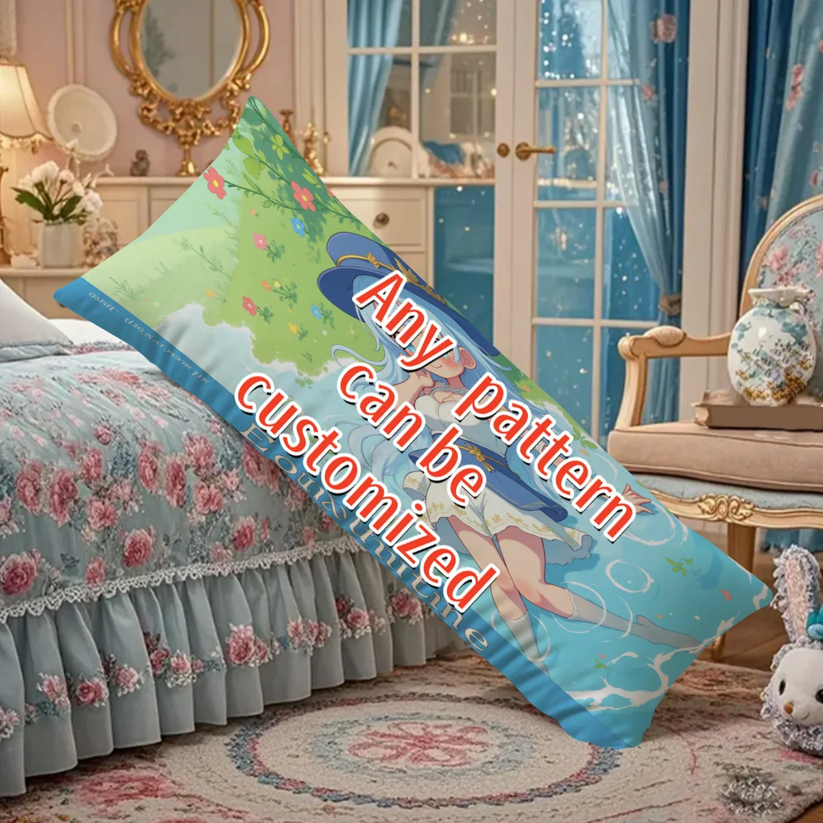 1 personalized photo customized long pillow 20x54 inches soft plush polyester fiber, with custom photo printing, single-sided