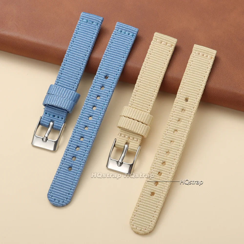 Ultra-thin Nylon Fabric Watch Strap 8mm 10mm 12mm for Lola Rose for Armani Universal Wristband Durable Women Men Canvas Bracelet