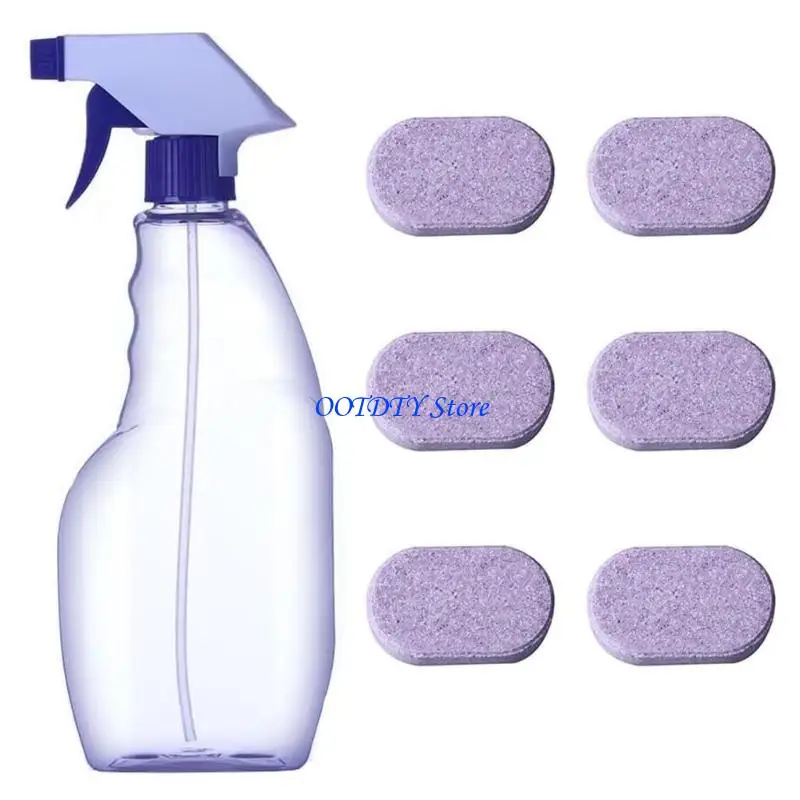 367A 6 Pack Cleaning Tablets And Reusable Sprays Bottle Set For Greases Odor Removal