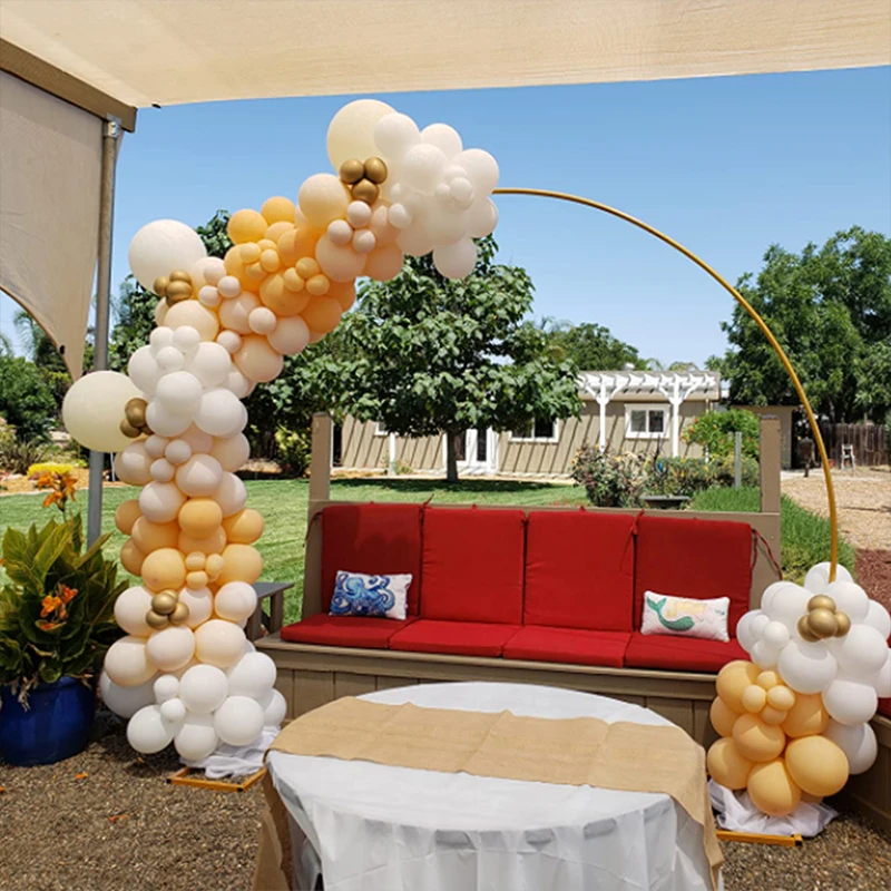 Goldener Metallkreis-Ballon für Hochzeit, Blumen bogen dekoration, Geburtstag, Abschluss foto