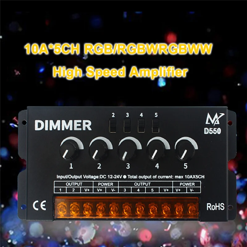 Controller dimmer LED ABUP-RGBW RGBWW DC5-24V D550 10A X 5CH per striscia LED 5050 RGBW RGBWW