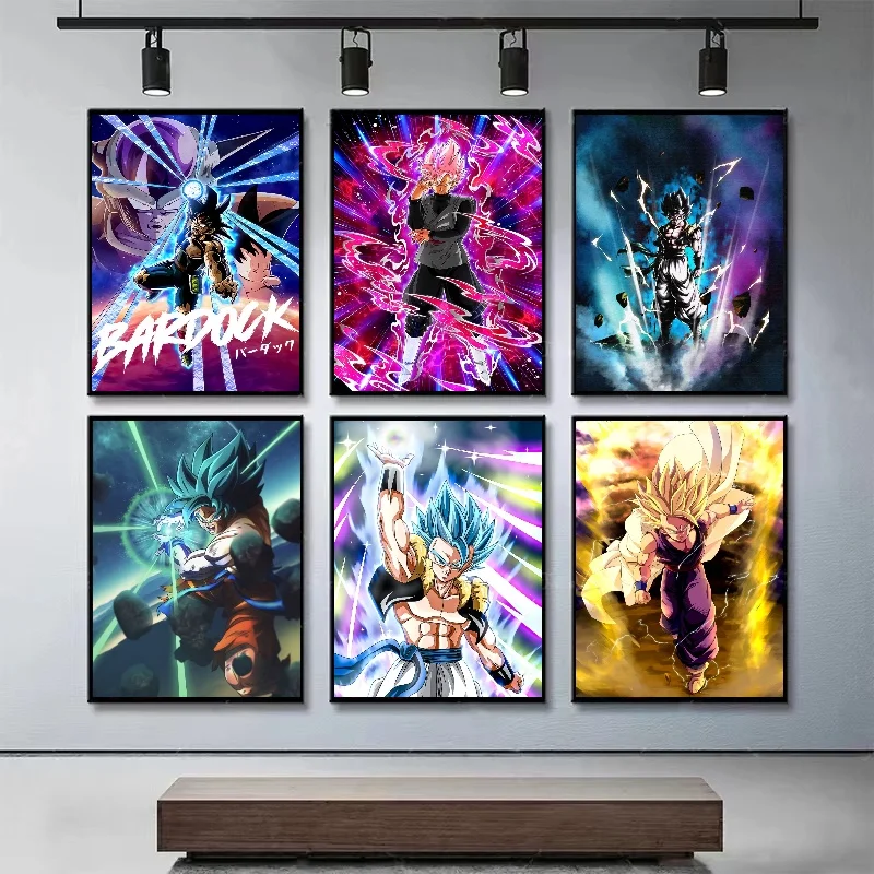 Vintage Canvas Painting Bandai Anime Super Saiyan Gohan Wall Art Print Dragon Ball Pictures Classic Home Decor Bedroom Poster