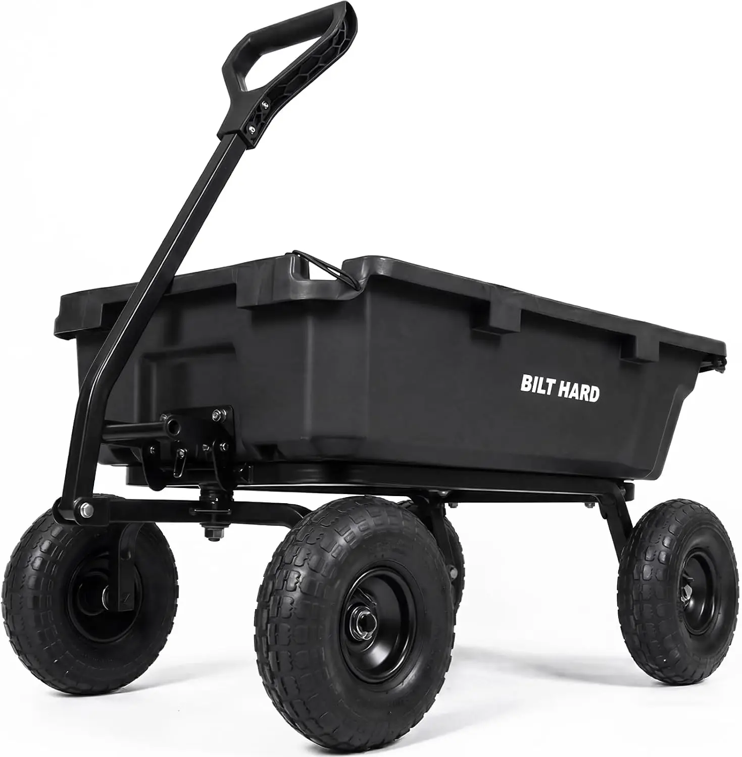 BILT HARD 900 lbs Poly Garden Dump Cart, 5 Cu.Ft Wheelbarrow Cart with 10
