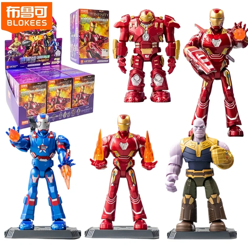 

Genuine Blokees Marvel Galaxy Version 03 The Infinity Saga Iron Man Mk50 Thanos Groot Rocket Raccoon Assembled Movable Model Toy