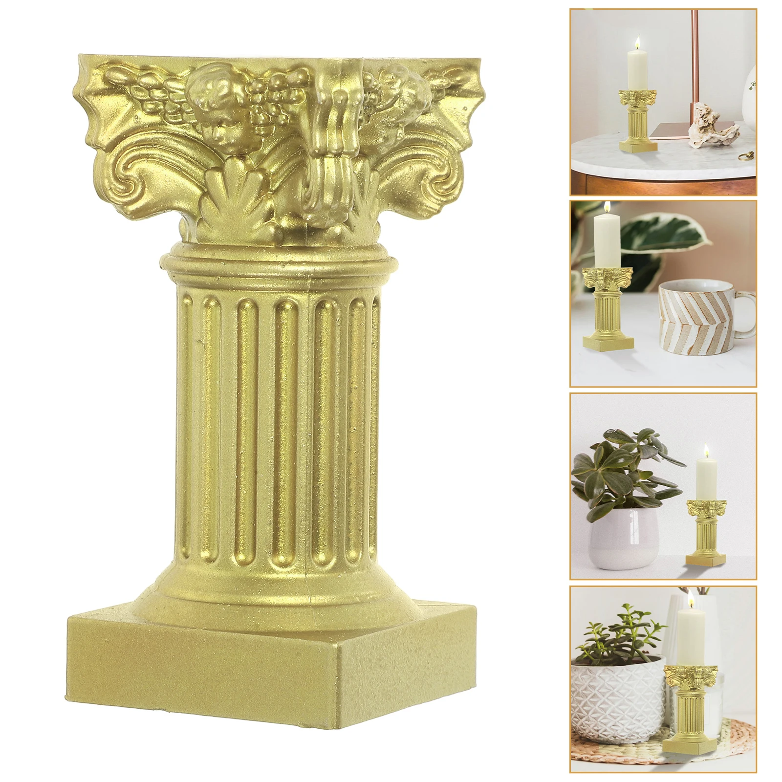 

2pcs Holder For Pillar Candles Roman Column Statue Resin Desktop Decor Home Decoration Gift Landscape Photography