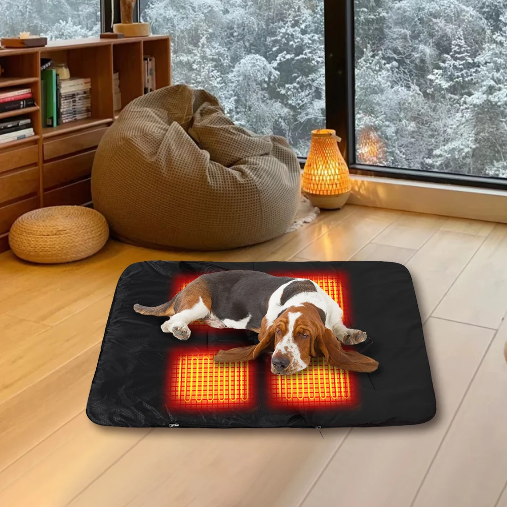 Dog USB Heating Sleeping Bag Waterproof Pet Cat Electric Warmer Mats Rechargeable Heating Pads Winter Portable Heated Blanket