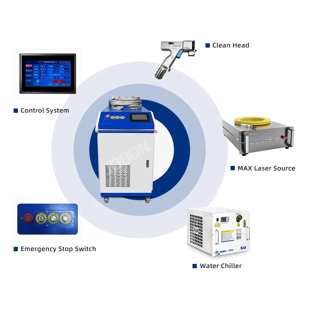 Bom preço 1000w 1500w 2000w 3000w máquina de limpeza a laser e removedor de ferrugem a laser portátil para venda
