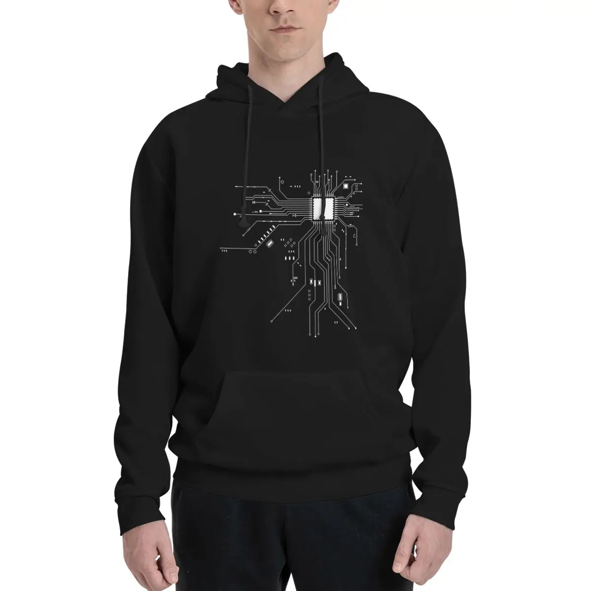 

CPU Processor Circuit Diagram Polyester Hoodie Men's Sweatershirt Warm Dif Colors Sizes