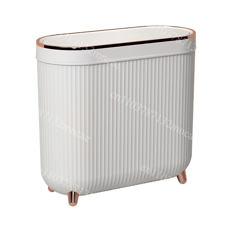 Luxury Press Trash Can With Foot For Bathroom For Kitchen Garbage Toilet Waterproof Gold Trash Can With Lids Rose Gold