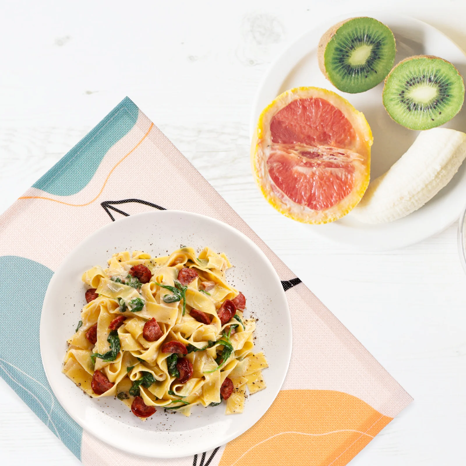 

5Pcs Nordic Style Tableware Mat Practical Long Term Use for Restaurant Dinner Mat Placemats and Napkins Rustic Placemat