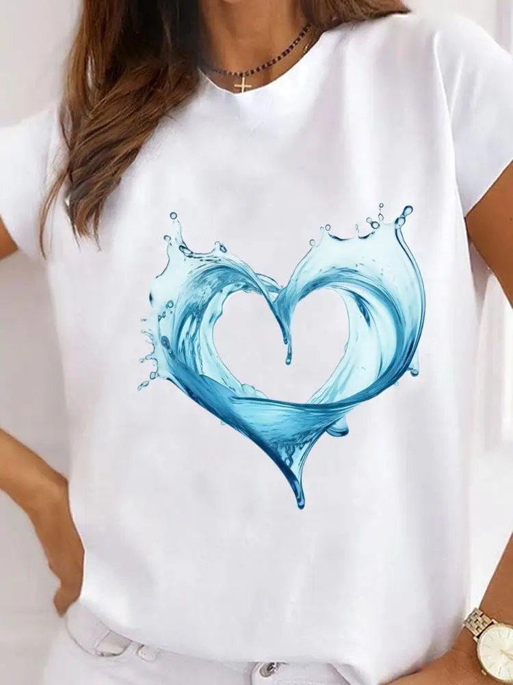 Doux mignon 90s belles dames populaire décontracté femmes graphique T à manches courtes T-shirts vêtements de mode imprimer col rond T-shirts