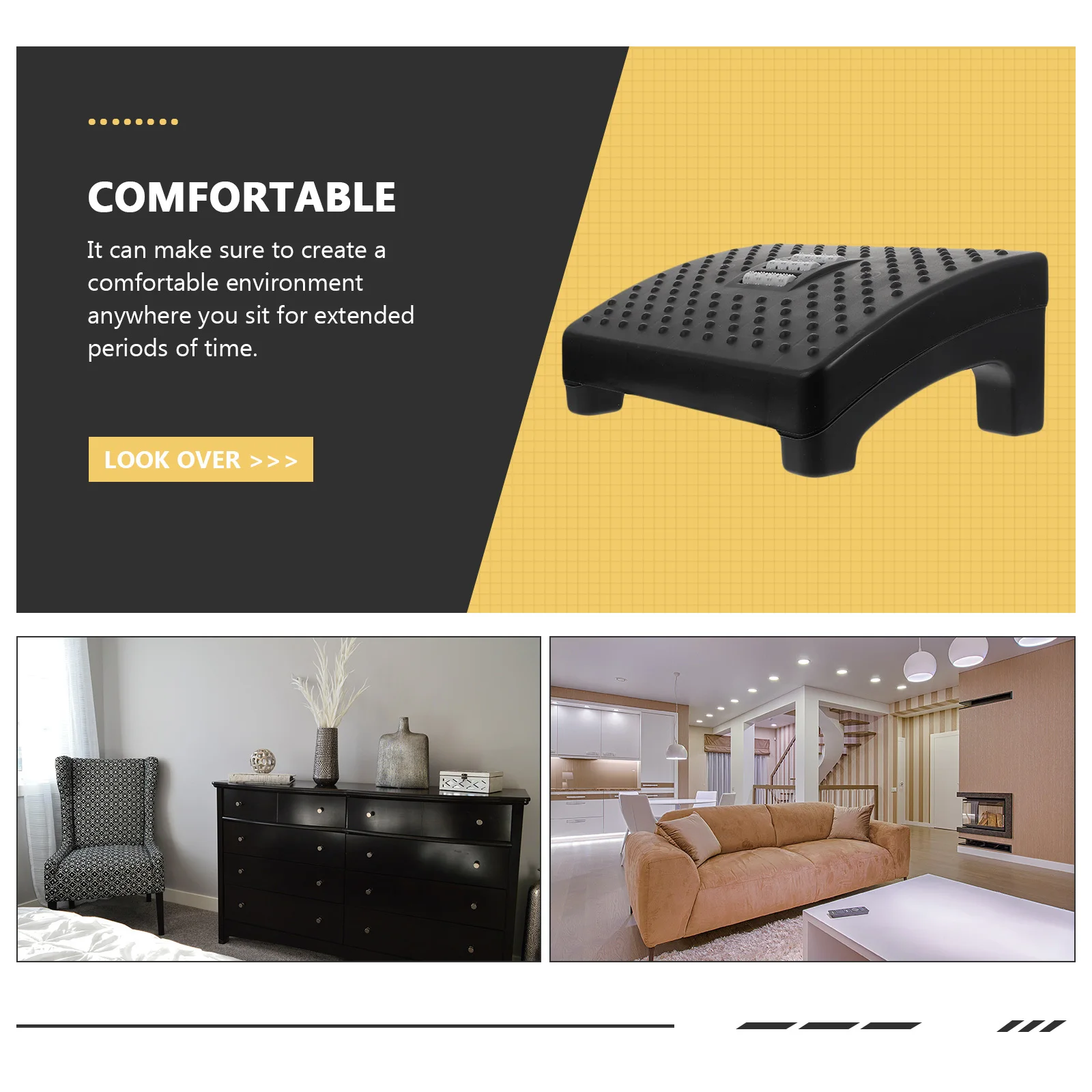 

1Pcs Foot Stool Premium Material Household Massage Foot Rest Office Desk Support Multipurpose Plastic Stepping Stool