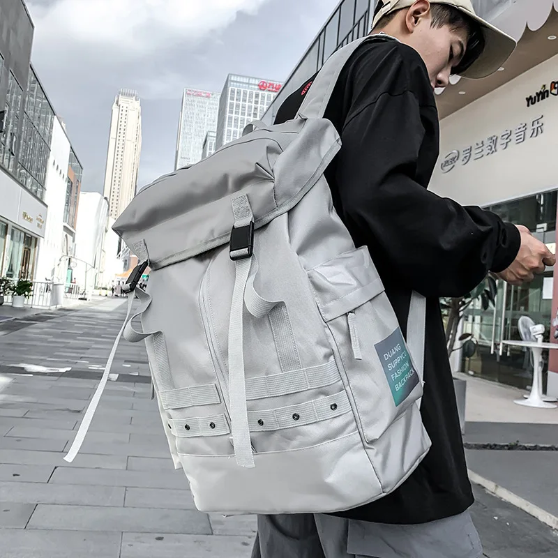 Korean fashion backpack men's outdoor travel leisure design sense personality backpack fashion large capacity backpack