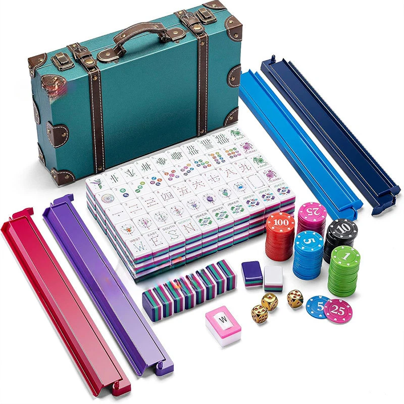 

2026 New Hot Sale CEYYOR Purple Acrylic Mahjong Set, Luxury Crystal Hand Play Tiles for Home Leisure