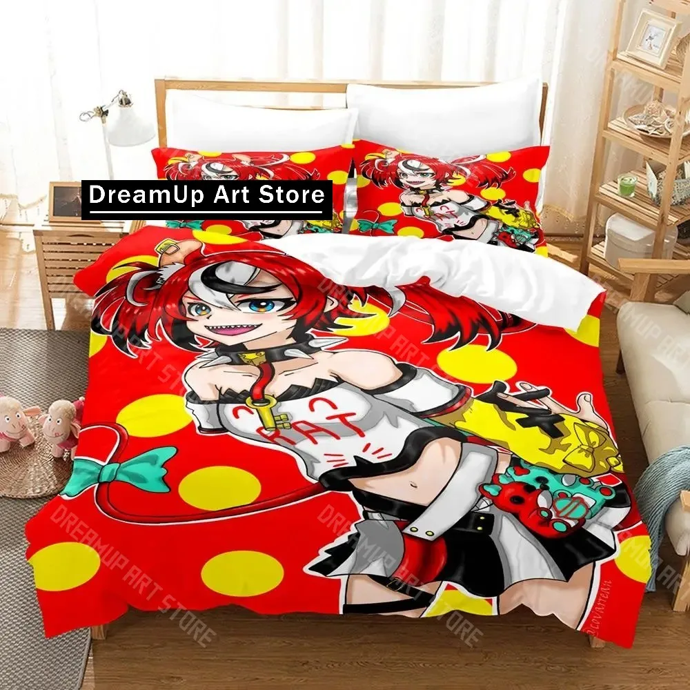 3D Printed Hakos Baelz Anime Bedding Set for Boys Girls Duvet Cover Pillowcase Twin Queen King Full Single Double Sizes