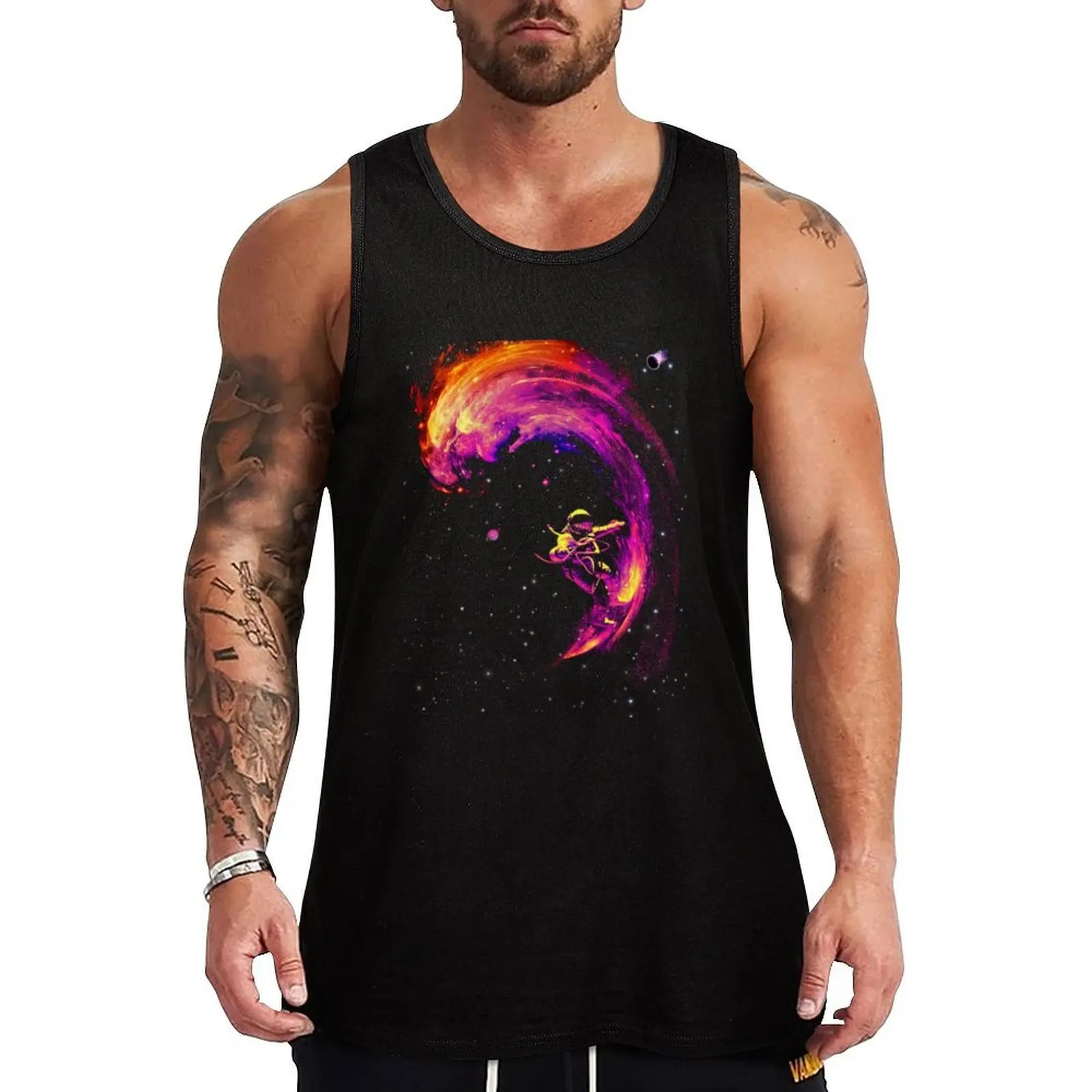 Space Surfing Tank Top Industrial Work Tank Top Durable Sleeveless Top