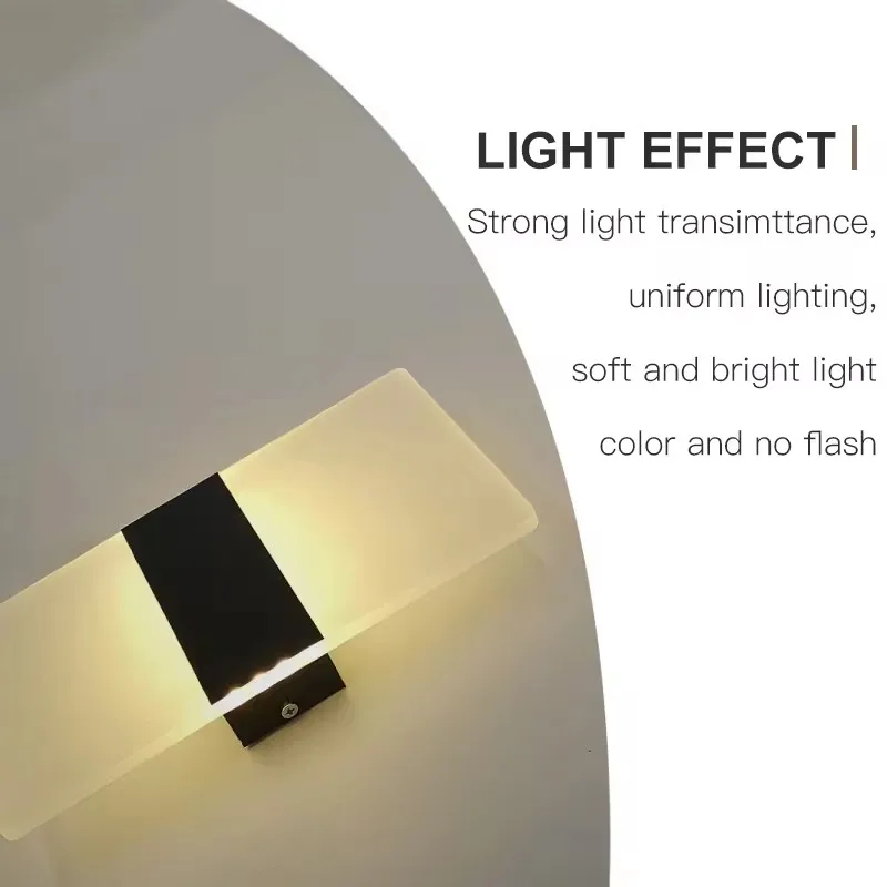 Acrylic LED Wall Light 220V110V Bedroom Bedside Light Living Room Balcony Aisle Wall Lamp Corridor Wall Sconce Lamp Indoor Light