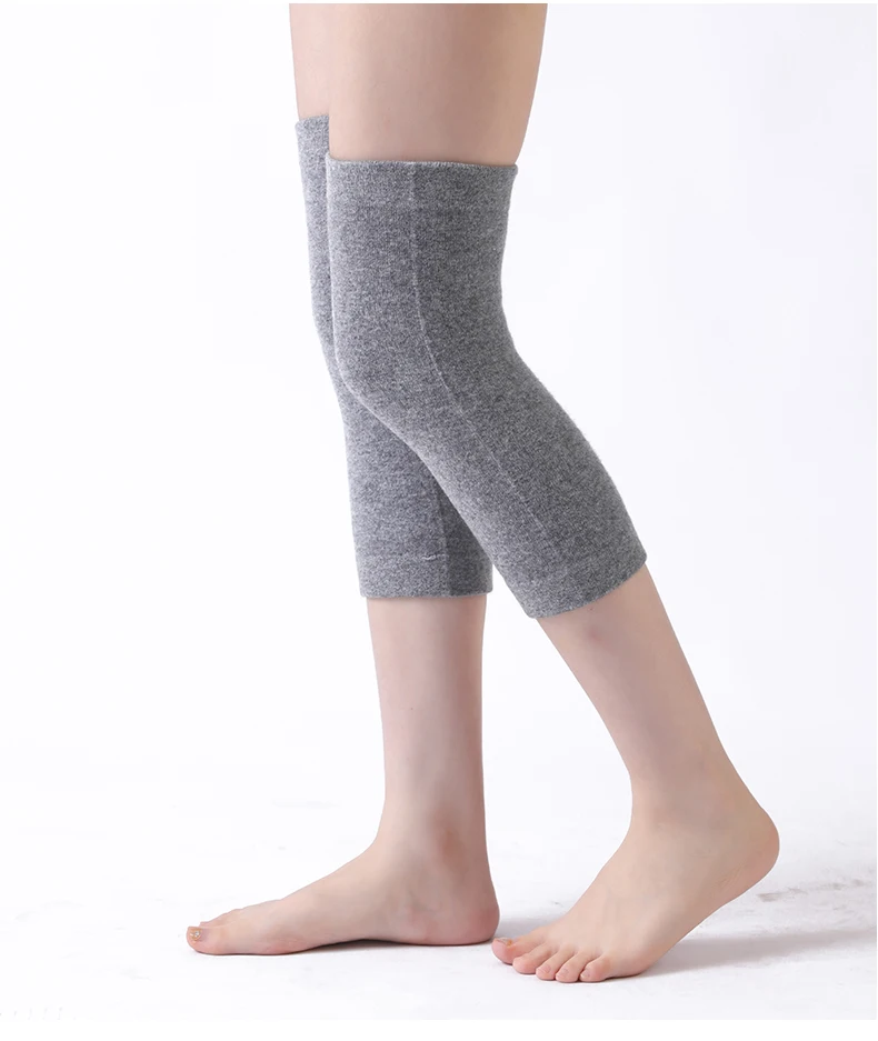 100% wolle Unisex Knie Hülse Solide Winter Kältebeständig Warme Knie Männer Gestrickte Hohe Kniescheibe Knie Protektoren Beinlinge Frauen Herbst – Detail 5