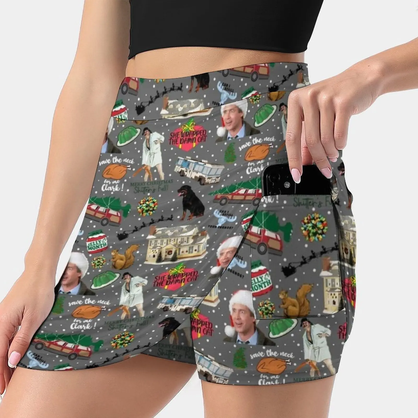 National Lampoons Christmas Vacation Women's skirt Sport Skort Skirt With Pocket Fashion Korean Style Skirt 4Xl Skirts Pattern