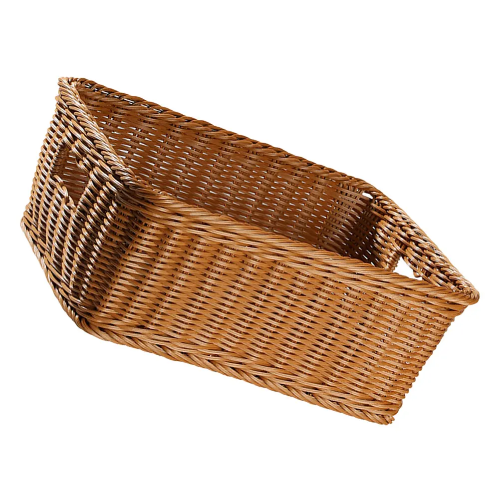 

Woven Storage Basket Imitation Rattan Large Size Multi-function Decorative Baskets for Living Room Bedroom Office Sundry Holder