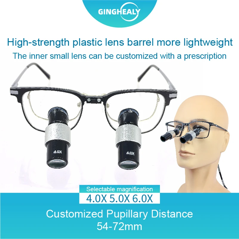 4.0X6.0X Kepler TTL Surgery Medical Magnifying Glass Loupes Adjustable Interpupillary Magnifying Glass 28-60cm Long Working BD