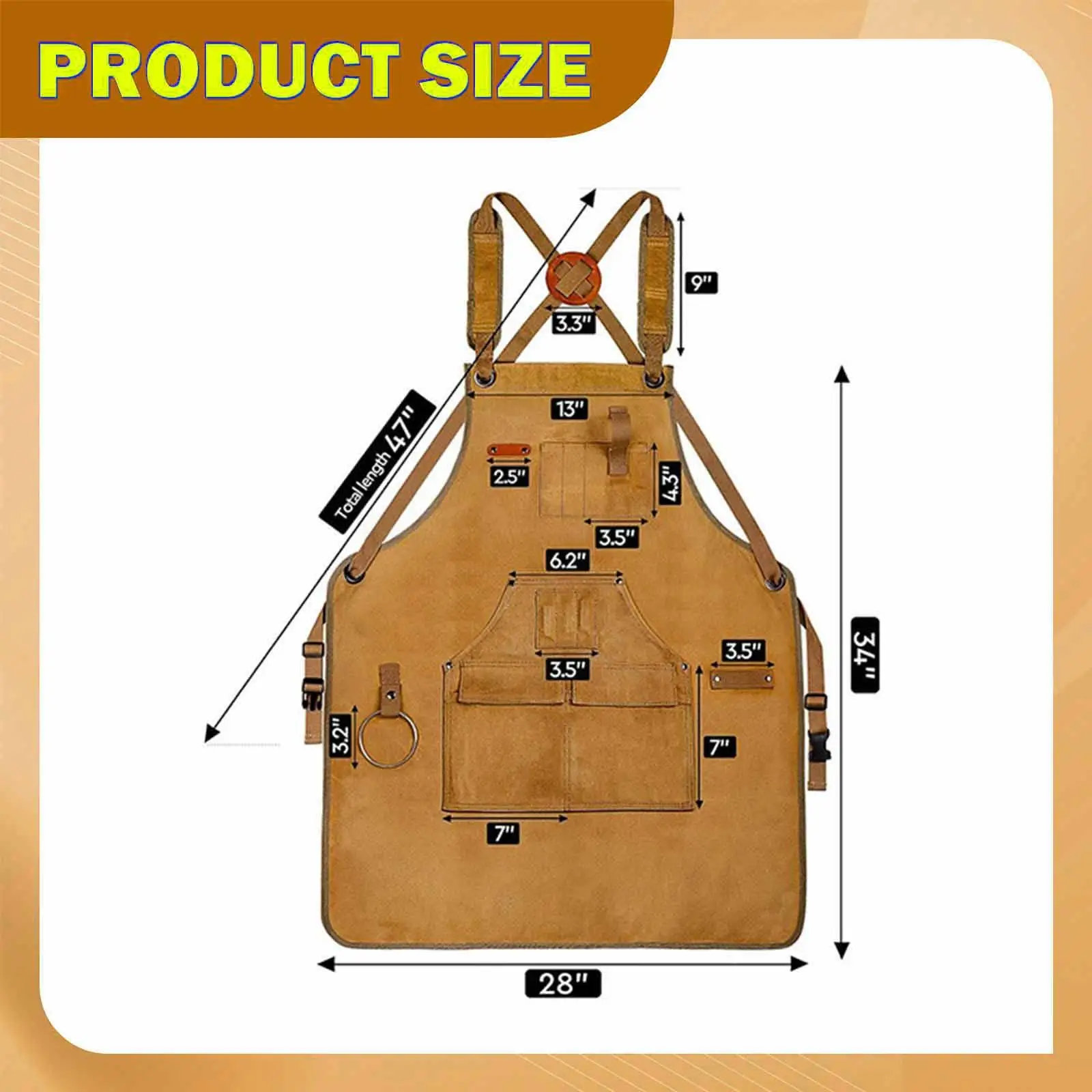 Canvas Apron Apron DIY Enthusiasts Protection Soft Gifts Metalworking Dad Men with Pockets Work Aprons