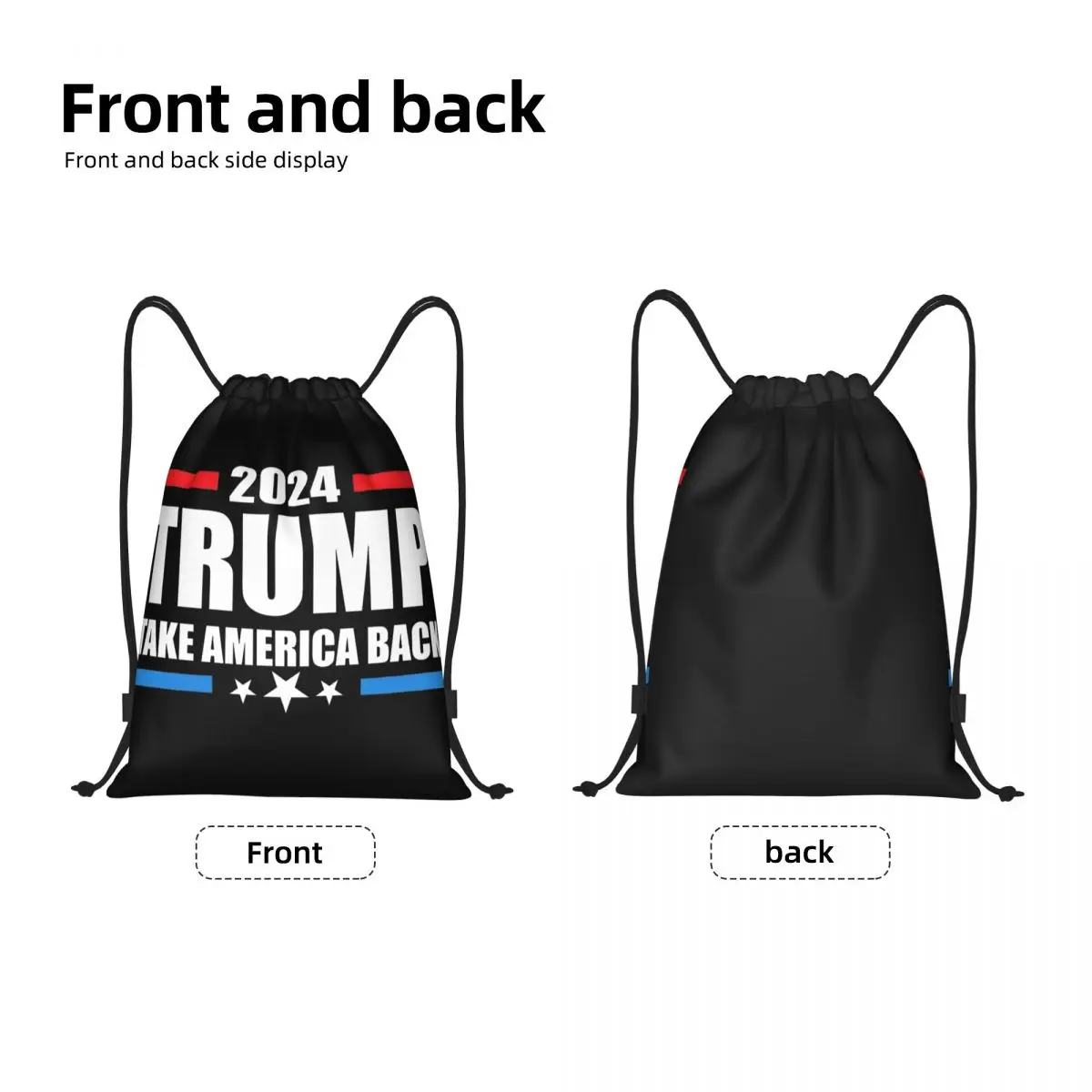 Trump 2024 Take America Back Drawstring Bags Sports Backpack Gym Sackpack String Bag for Exercise