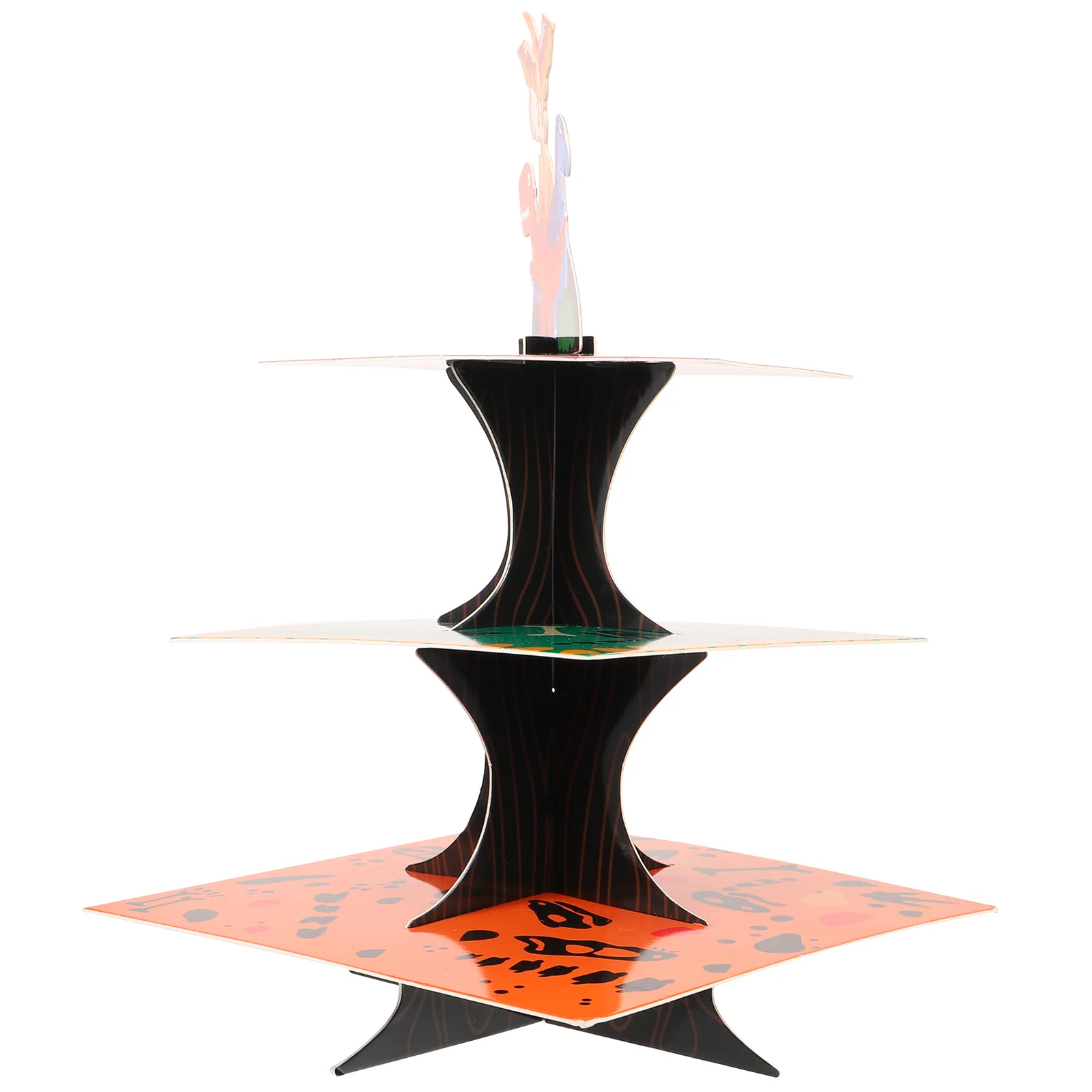 3-طبقات ديناصور كعكة حامل الورق المقوى عيد ميلاد الحلوى حامل كب كيك عرض برج الغابات زينة الحفلات العرض #1