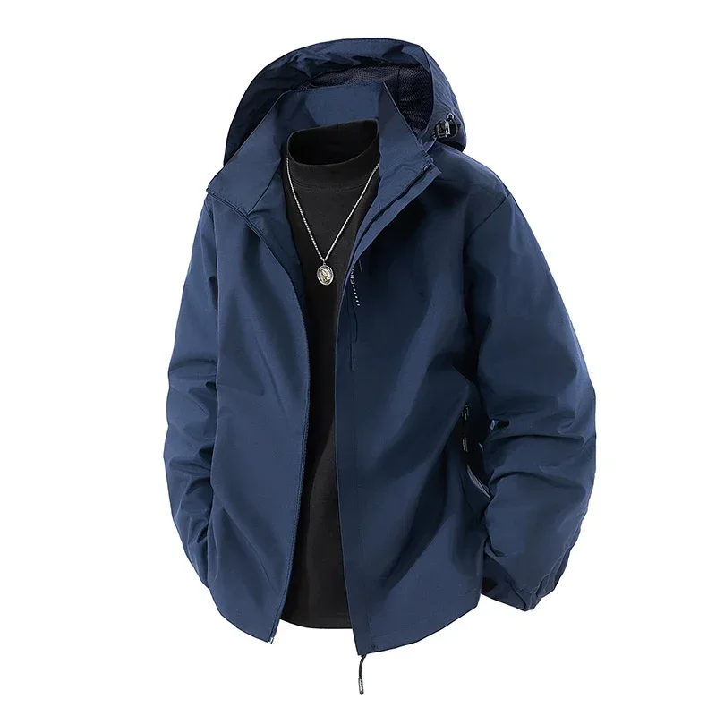 Autumn New Men's Mountaineering Jacket Windproof and Waterproof Fabric Fashion Hip Hop Design Casual Oversize Outdoors Coat