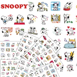 24pcs Snoopy Charlie Stickers Cartoon Cute DIY Scrapbook Students School Diary Anime Decoration Stationery Decals Kids Toys