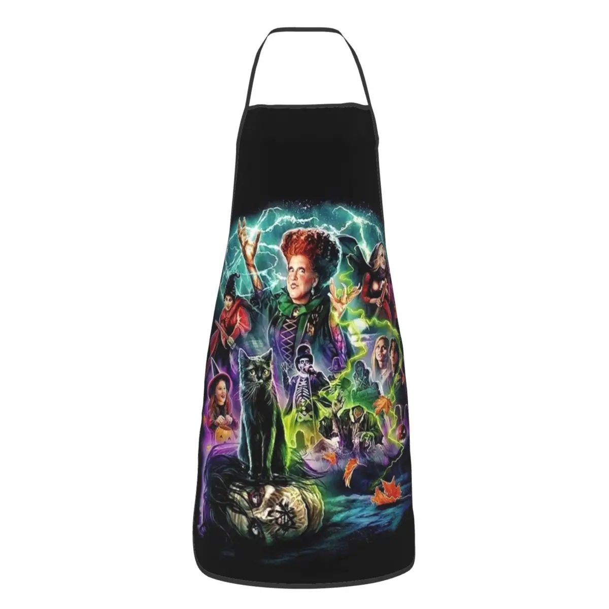 Custom Bib Halloween Hocus Pocus Collage Apron for Men Women Unisex Adult Chef Kitchen Cooking Tablier Cuisine Baking