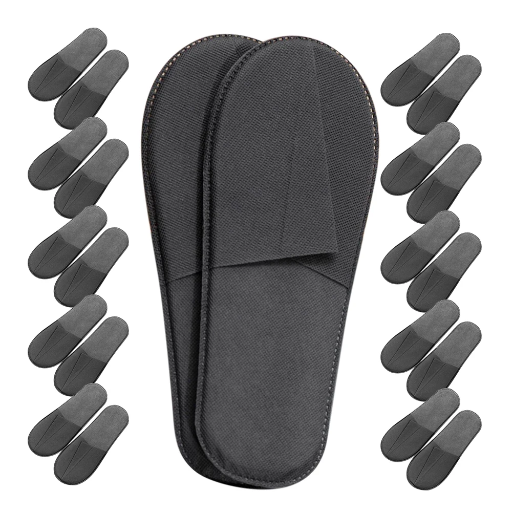 

20pcs 20 Pairs Disposable Slippers Non Woven Thickened Hotel Guest Spa Travel Necessities House Slippers Bulk