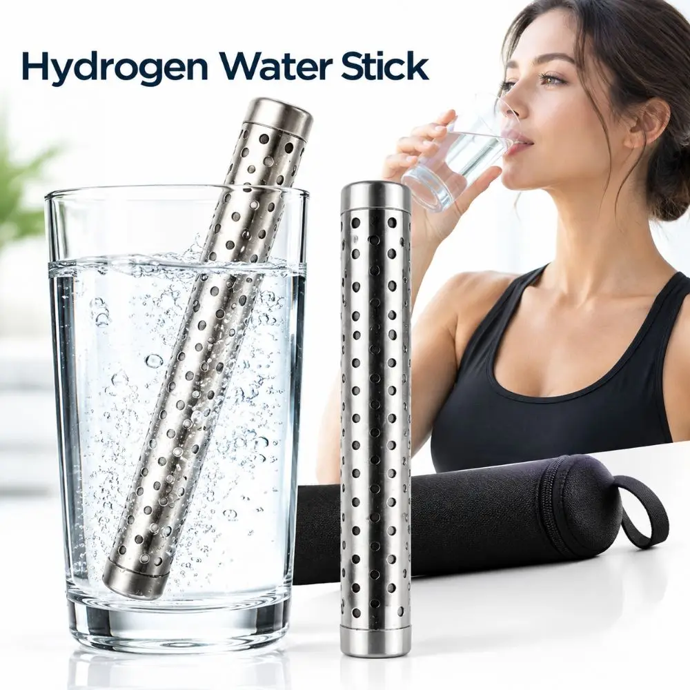 Stainless Steel Hydrogen Water Stick Perforated Portable Water Ionizer Stick Metal Tube Silver Tone Hydrogen Water Generator